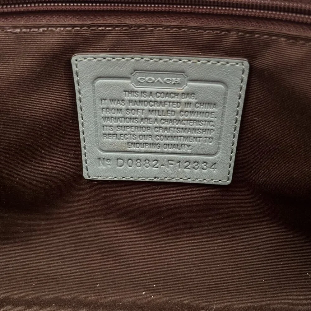 COACH ~ Blue/Brown F12334 Pebble Leather Chelsea Satchel w/ Silver Hardware - Picture 10 of 14